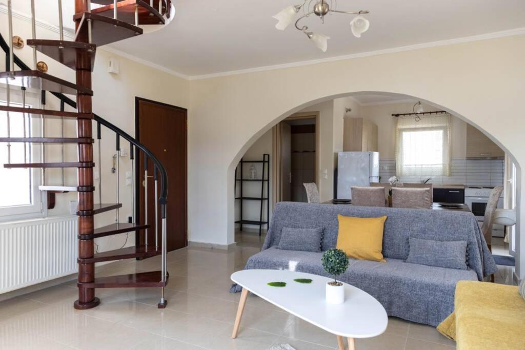 Port View House-Comfy Family Apartment-Panoramic View Néa Péramos Esterno foto